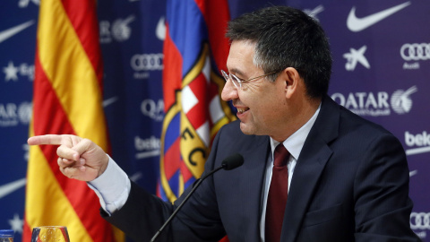 Bartomeu, durante la rueda de prensa. REUTERS/Albert Gea