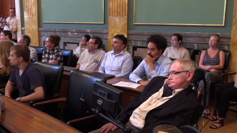 Stephen Hawking asiste al acto en el que se saldó la apuesta sobre la supersimetría en la Academia Niels Bohr.- ACADEMIA DANESA DE CIENCIAS Y LETRAS Stephen Hawking asiste al acto en el que se saldó la apuesta sobre la supersimetría en la Academia Niels Bohr.- ACADEMIA DANESA DE CIENCIAS Y LETRAS