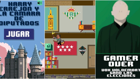 Capturas del videojuego de Más País 'Harry Errejón'.