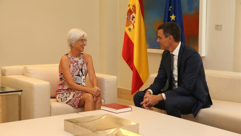 07/09/18.- El presidente del Gobierno, Pedro Sánchez, y la fiscal general del Estado, María José Segarra Crespo, durante un encuentro mantenido en La Moncloa. Pool Moncloa/Fernando Calvo 07/09/18.- El presidente del Gobierno, Pedro Sánchez, y la fiscal general del Estado, María José Segarra Crespo, durante un encuentro mantenido en La Moncloa. Pool Moncloa/Fernando Calvo