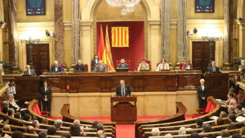 Joaquim Torra, en su discurso como candidato a la investidura a la Presidència de la Generalitat / Parlament de Catalunya Joaquim Torra, en su discurso como candidato a la investidura a la Presidència de la Generalitat / Parlament de Catalunya