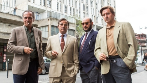 Eduard Fernández, Carlos Santos y José Coronado caracterizados como en la película Eduard Fernández, Carlos Santos y José Coronado caracterizados como en la película