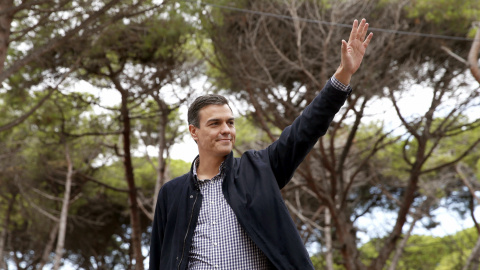 El secretario general del PSOE, Pedro Sánchez, durante su participación este mediodía en la fiesta de la Rosa del PSC. EFE/Andreu Dalmau