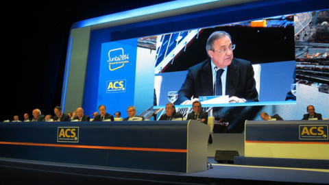 Florentino Pérez interviene en la junta de accionistas de ACS de 2014. E.P. Florentino Pérez interviene en la junta de accionistas de ACS de 2014. E.P.