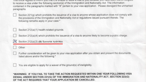 Notificación del Departamento de Estado de EEUU. Notificación del Departamento de Estado de EEUU.