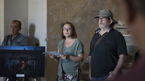 Ruth Engelhardt y Raul Sanchez en la lectura del manifiesto.- NEIL M. MONTGOMERY