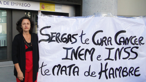 Beatriz Figueroa durante su huelga de hambre, en 2013.-CEDIDA Beatriz Figueroa durante su huelga de hambre, en 2013.-CEDIDA