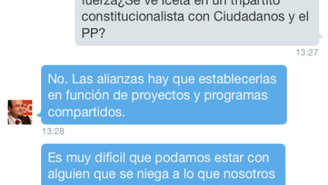 Conversación con Miquel Iceta en Twitter