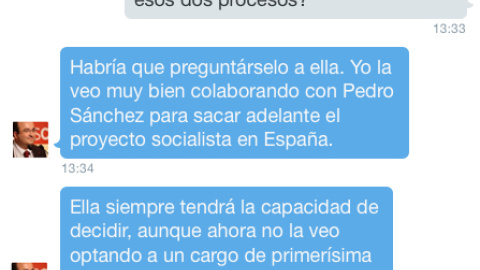 Conversación con Miquel Iceta en Twitter