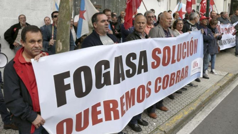 Una manifestación contra los retrasos del Fondo de Garantía Salarial. -EFE Una manifestación contra los retrasos del Fondo de Garantía Salarial. -EFE