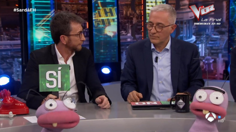 Pablo Motos y Xavier Sardà, este jueves en 'El Hormiguero'. Pablo Motos y Xavier Sardà, este jueves en 'El Hormiguero'.