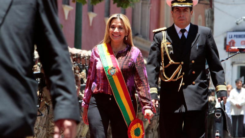 La presidenta interina de Bolivia, Jeanine Añez, en un acto en La Paz. (MANUEL CLAURE | REUTERS) La presidenta interina de Bolivia, Jeanine Añez, en un acto en La Paz. (MANUEL CLAURE | REUTERS)