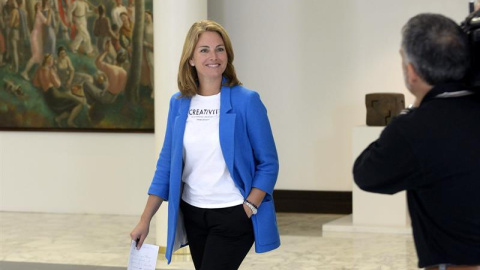 Arantza Quiroga a su llegada al Parlamento vasco. /EFE Arantza Quiroga a su llegada al Parlamento vasco. /EFE