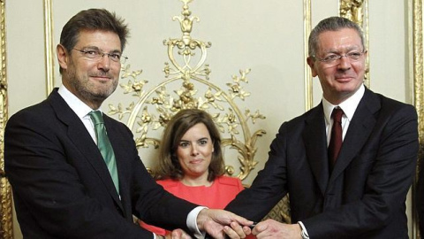Rafael Catalá, minsitro de Jusiticia, junto a Gallardón. EFE Rafael Catalá, minsitro de Jusiticia, junto a Gallardón. EFE