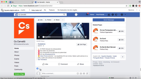 Mensaje de Ciudadanos en el perfil de FB, criticando al PSOE: Mensaje de Ciudadanos en el perfil de FB, criticando al PSOE: