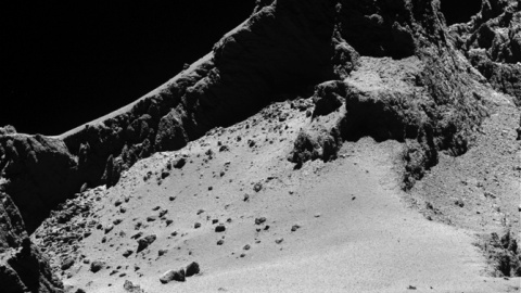 Paisaje del cometa 67P, portada esta semana en la revista Science. / ESA/OSIRIS Team