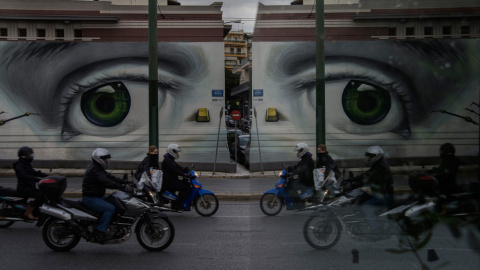Una imagen del centro de Atenas. Una imagen del centro de Atenas.
