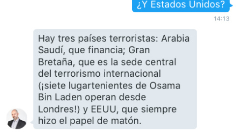 Pantallazao de la entrevista por Twitter. Pantallazao de la entrevista por Twitter.