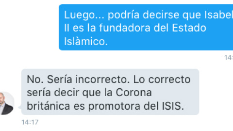 Pantallazao de la entrevista por Twitter. Pantallazao de la entrevista por Twitter.