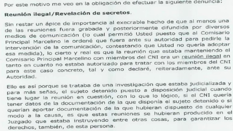 Denuncia presentada por el ex número dos de la Policía, Eugenio Pino.