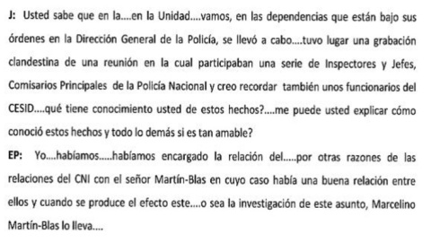 Declaración del ex comisario Eugenio Pino en noviembre de 2015.