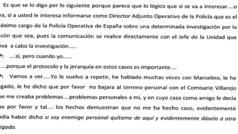 Declaración del ex comisario Eugenio Pino en noviembre de 2015.