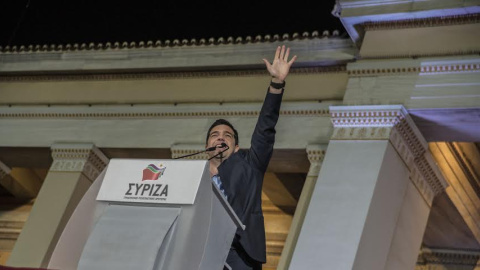 El líder de Syriza, en la tribuna. - CLEMENTE BERNAD