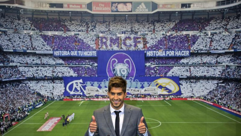 Lucas Silva durante su presentación como nuevo jugador del Real Madrid. /EFE Lucas Silva durante su presentación como nuevo jugador del Real Madrid. /EFE