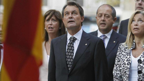 Artur Mas, Joana Ortega e Irene Rigau, entre otros miembros del Gobierno catalán./ EFE Artur Mas, Joana Ortega e Irene Rigau, entre otros miembros del Gobierno catalán./ EFE