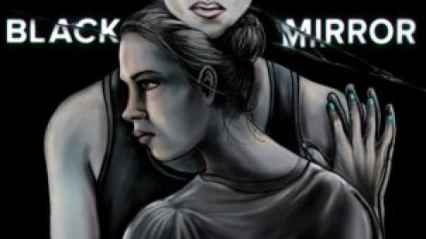 Cartel promocional del episodio "Vuelvo enseguida" de Black Mirror. Cartel promocional del episodio "Vuelvo enseguida" de Black Mirror.