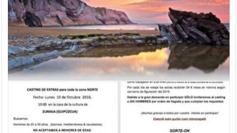 Convocatoria del casting para Juego de Tronos en el País Vasco. Convocatoria del casting para Juego de Tronos en el País Vasco.