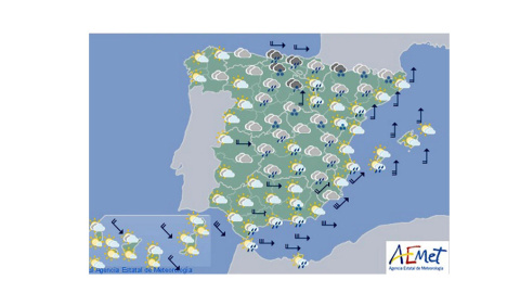 Previsión meteorológica para este lunes 16 de diciembre. EFE Previsión meteorológica para este lunes 16 de diciembre. EFE