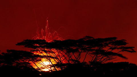 Vista del volcán Kīlauea en erupción, Hawái. / EFE