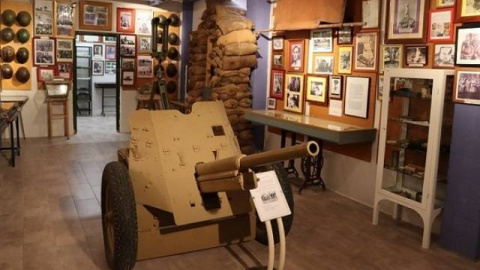 Un cañón expuesto en el Museo de la Guerra Civil de Morata del Tajuña. Un cañón expuesto en el museo de la Guerra Civil de Morata del Tajuña.