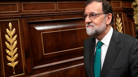 El presidente del Gobierno, Mariano Rajoy, a su llegada al Congreso de los Diputados, para el debate de la moción de censura presentada por el PSOE. REUTERS/Sergio Perez