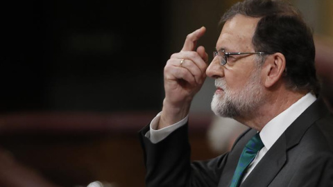 31/05/2018.- El presidente del Gobierno, Mariano Rajoy, durante su intervención ante el pleno del Congreso, en la primera jornada de la moción de censura presentada por el PSOE contra el Gobierno. EFE/ Javier Lizón 31/05/2018.- El presidente del Gobierno, Mariano Rajoy, durante su intervención ante el pleno del Congreso, en la primera jornada de la moción de censura presentada por el PSOE contra el Gobierno. EFE/ Javier Lizón