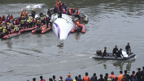 Operaciones de rescate en el río Jilong de Taipei. REUTERS Operaciones de rescate en el río Jilong de Taipei. REUTERS