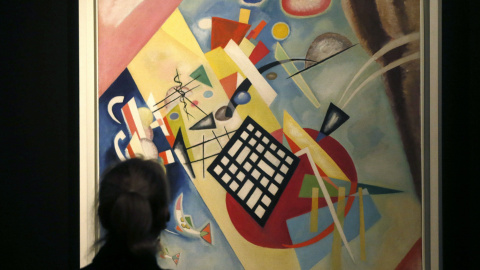 Vista de la obra 'Schwarzer Raster', que forma parte de la muestra 'Kandinsky. Una retrospectiva'. EFE/FERNANDO ALVARADO Vista de la obra 'Schwarzer Raster', que forma parte de la muestra 'Kandinsky. Una retrospectiva'. EFE/FERNANDO ALVARADO