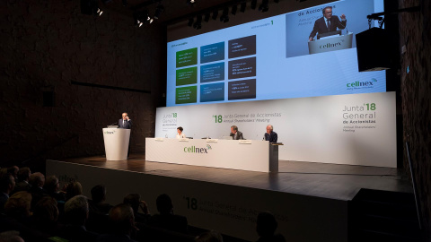 Intervención del presidente y consejero delegado de Cellnex, Tobías Martínez, en la junta de accionistas de la compañía. Intervención del presidente y consejero delegado de Cellnex, Tobías Martínez, en la junta de accionistas de la compañía.