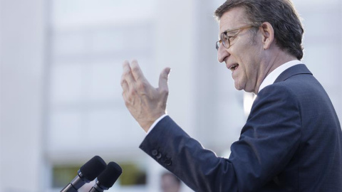 Feijóo, en en Cerdanyola del Vallès este viernes 1 de julio. EFE/ Quique García Feijóo, en en Cerdanyola del Vallès este viernes 1 de julio. EFE/ Quique García