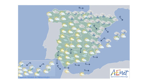 Previsión meteorológica para el viernes 10 de enero / AEMET Previsión meteorológica para el viernes 10 de enero / AEMET