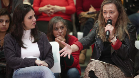 La jueza Victoria Rosell con Irene Montero durante un acto del Unidas Podemos sobre feminismo el pasado noviembre. E.P./Eduardo Parra La jueza Victoria Rosell con Irene Montero durante un acto del Unidas Podemos sobre feminismo el pasado noviembre. E.P./Eduardo Parra