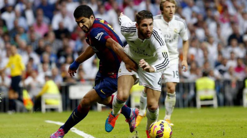 Suárez y Ramos, durante el clásico del Bernabéu de la pasada temporada. Juan Carlos Hidalgo / EFE Suárez y Ramos, durante el clásico del Bernabéu de la pasada temporada. Juan Carlos Hidalgo / EFE