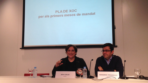 Ada Colau y el portavoz de Guanyem, Gerardo Pisarello, en la presentación del plan de choque de Barcelona en Comú Ada Colau y el portavoz de Guanyem, Gerardo Pisarello, en la presentación del plan de choque de Barcelona en Comú