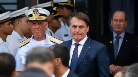 20/01/2020 - El presidente brasileño, Jair Bolsonaro, el pasado lunes en un acto con almirantes de la Marina. FERNANDO FRAZÃO/ AGÊNCIA BRASIL 20/01/2020 - El presidente brasileño, Jair Bolsonaro, el pasado lunes en un acto con almirantes de la Marina. FERNANDO FRAZÃO/ AGÊNCIA BRASIL