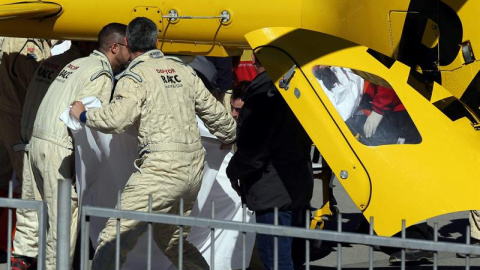 Imágenes tras el accidente de Alonso. EFE Imágenes tras el accidente de Alonso. EFE