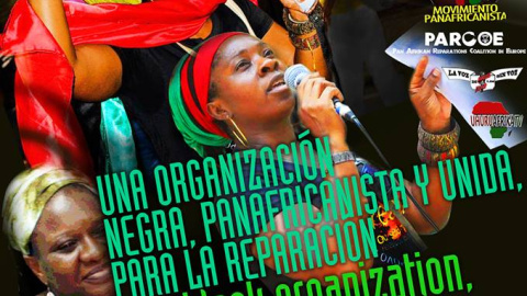 Fragmento del cartel del V Congreso Político Nacional del Movimiento Panafricanista de España. Fragmento del cartel del V Congreso Político Nacional del Movimiento Panafricanista de España.
