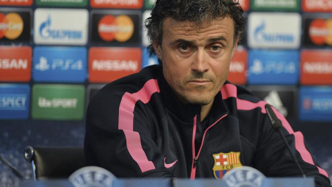 Luis Enrique, durante la rueda de prensa. EFE/Peter Powell Luis Enrique, durante la rueda de prensa. EFE/Peter Powell