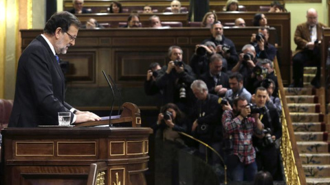 Mariano Rajoy, durante su intervención en el Debate sobre el Estado de la Nación, en el Congreso. EFE Mariano Rajoy, durante su intervención en el Debate sobre el Estado de la Nación, en el Congreso. EFE
