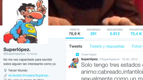 Perfil en Twitter de @superlopezxxl Perfil en Twitter de @superlopezxxl